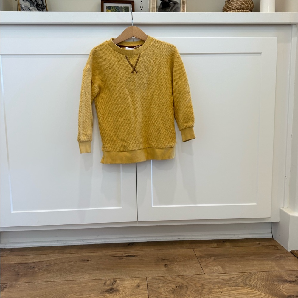 Zara Yellow Crewneck Sweater Soft Knit Casual